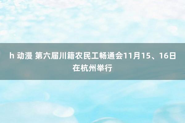 h 动漫 第六届川籍农民工畅通会11月15、16日在杭州举行
