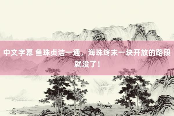 中文字幕 鱼珠贞洁一通，海珠终末一块开放的路段就没了！