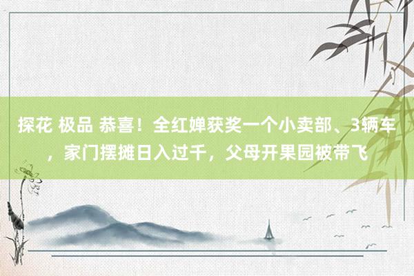 探花 极品 恭喜！全红婵获奖一个小卖部、3辆车，家门摆摊日入过千，父母开果园被带飞