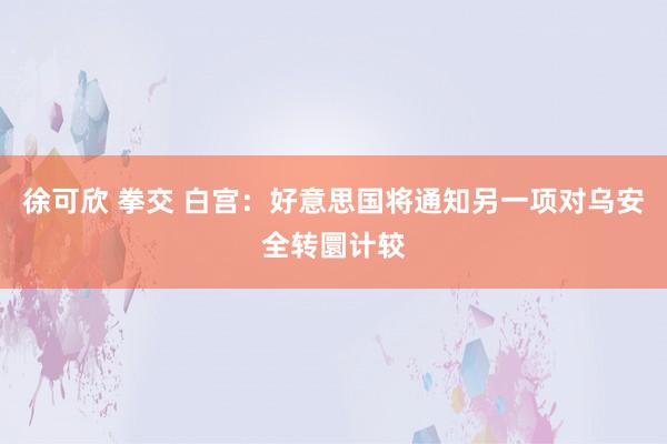 徐可欣 拳交 白宫：好意思国将通知另一项对乌安全转圜计较