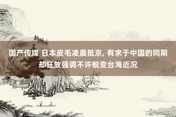 国产传媒 日本皮毛凌晨抵京， 有求于中国的同期却狂放强调不许蜕变台海近况
