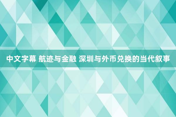 中文字幕 航迹与金融 深圳与外币兑换的当代叙事