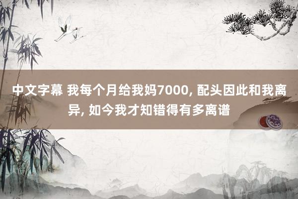中文字幕 我每个月给我妈7000， 配头因此和我离异， 如今我才知错得有多离谱