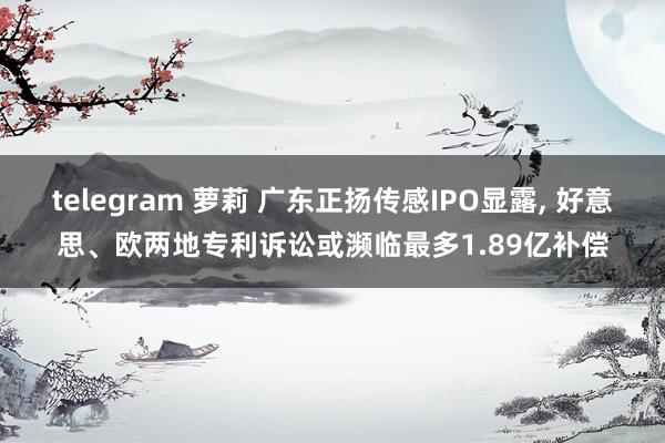 telegram 萝莉 广东正扬传感IPO显露， 好意思、欧两地专利诉讼或濒临最多1.89亿补偿