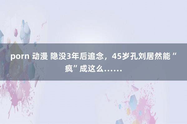 porn 动漫 隐没3年后追念，45岁孔刘居然能“疯”成这么……