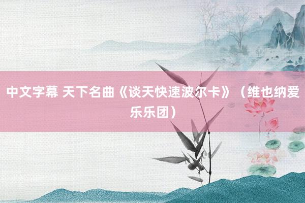 中文字幕 天下名曲《谈天快速波尔卡》（维也纳爱乐乐团）