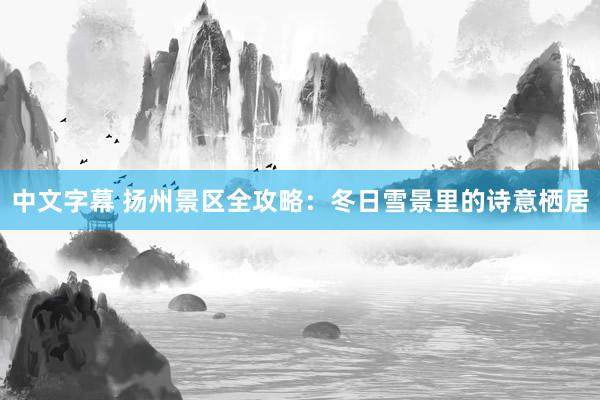 中文字幕 扬州景区全攻略：冬日雪景里的诗意栖居