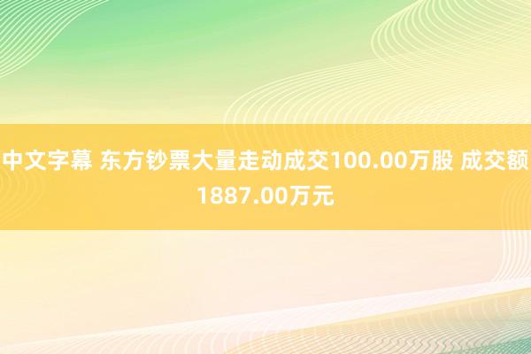 中文字幕 东方钞票大量走动成交100.00万股 成交额1887.00万元