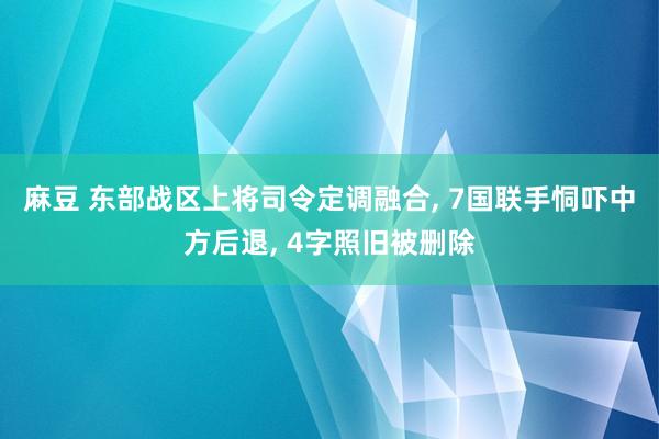 麻豆 东部战区上将司令定调融合， 7国联手恫吓中方后退， 4字照旧被删除
