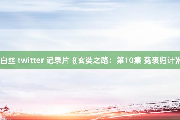 白丝 twitter 记录片《玄奘之路：第10集 菟裘归计》