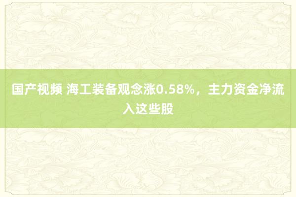 国产视频 海工装备观念涨0.58%，主力资金净流入这些股