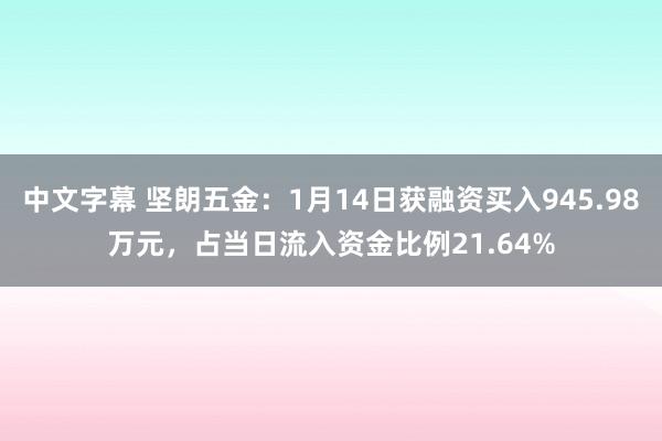 中文字幕 坚朗五金：1月14日获融资买入945.98万元，占当日流入资金比例21.64%