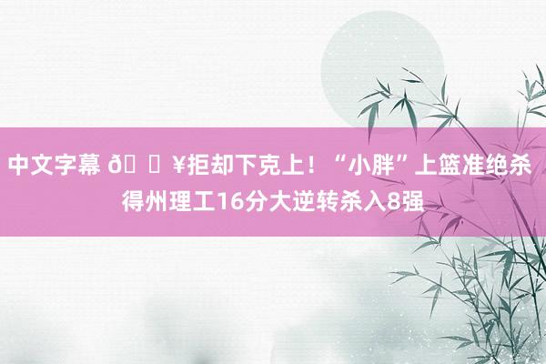 中文字幕 💥拒却下克上！“小胖”上篮准绝杀 得州理工16分大逆转杀入8强