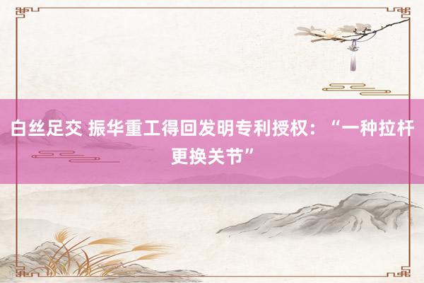 白丝足交 振华重工得回发明专利授权：“一种拉杆更换关节”