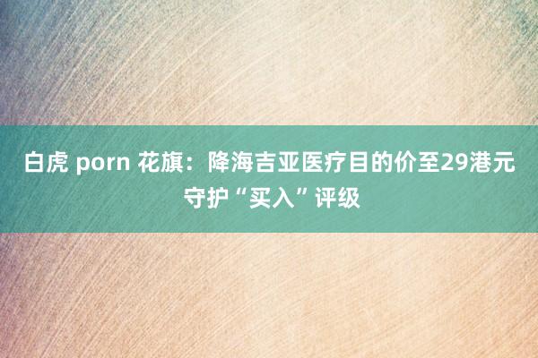 白虎 porn 花旗：降海吉亚医疗目的价至29港元 守护“买入”评级