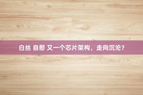 白丝 自慰 又一个芯片架构，走向沉沦？