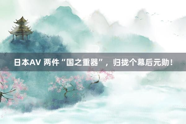 日本AV 两件“国之重器”，归拢个幕后元勋！
