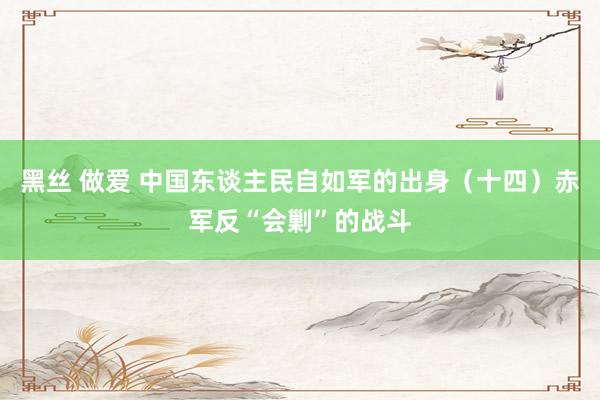 黑丝 做爱 中国东谈主民自如军的出身（十四）赤军反“会剿”的战斗