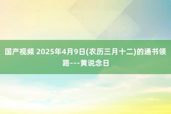 国产视频 2025年4月9日(农历三月十二)的通书领路---黄说念日