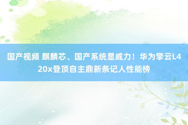 国产视频 麒麟芯、国产系统显威力！华为擎云L420x登顶自主鼎新条记人性能榜