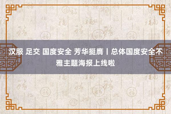 汉服 足交 国度安全 芳华挺膺丨总体国度安全不雅主题海报上线啦