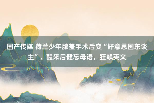 国产传媒 荷兰少年膝盖手术后变“好意思国东谈主”，醒来后健忘母语，狂飙英文