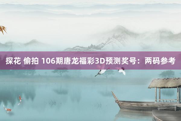 探花 偷拍 106期唐龙福彩3D预测奖号：两码参考